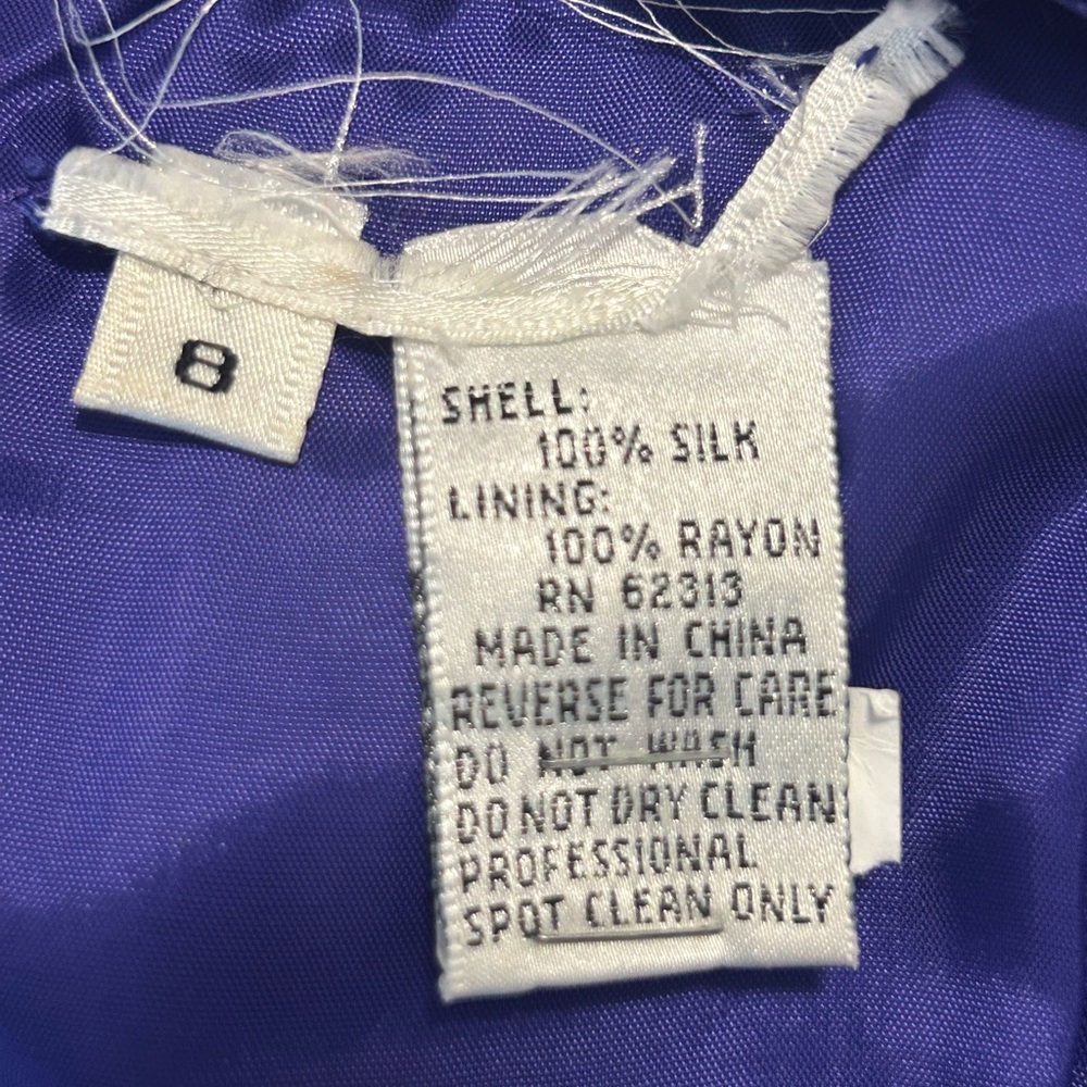 Unbranded Purple Sequin Embellished Asymmetrical silk Gown Sz 8 - Picture 11 of 13